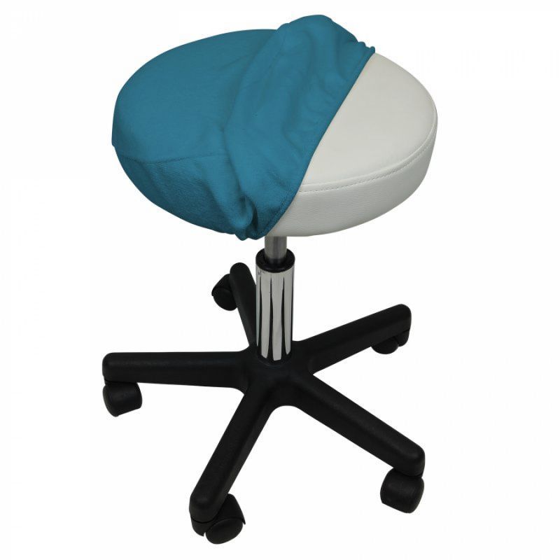 Drap-housse pour tabouret - Rond - Éponge - Bleu turquoise