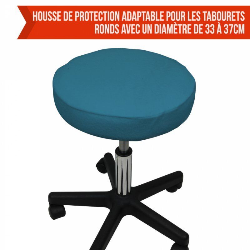 Drap-housse pour tabouret - Rond - Éponge - Bleu turquoise