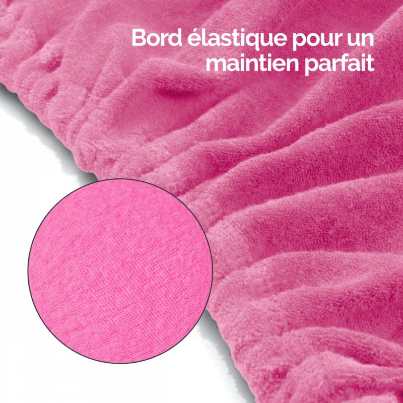 Drap-housse pour tabouret - Rond - Éponge - Rose