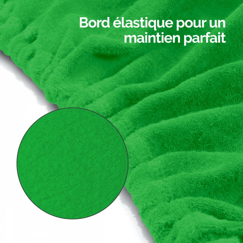 Drap-housse pour tabouret - Rond - Éponge - Vert