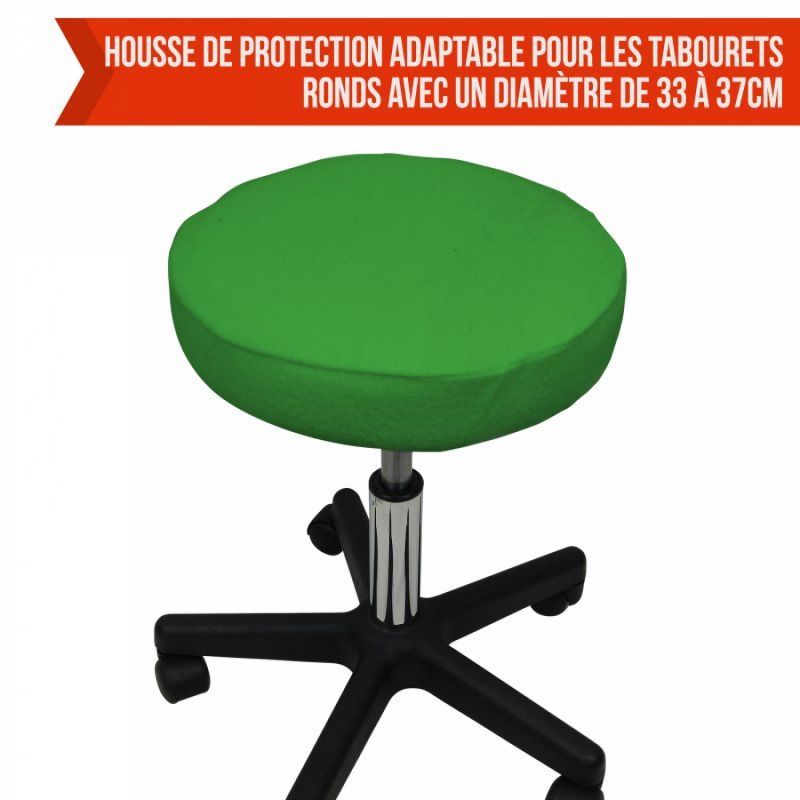 Drap-housse pour tabouret - Rond - Éponge - Vert