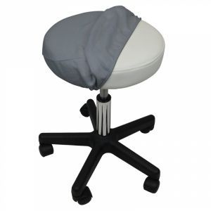 Drap-housse pour tabouret - Rond - Éponge - Gris