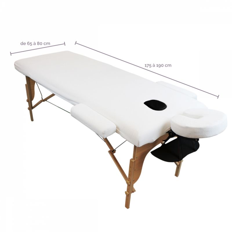 Kit complet de housses pour table de massage - Éponge - Blanc