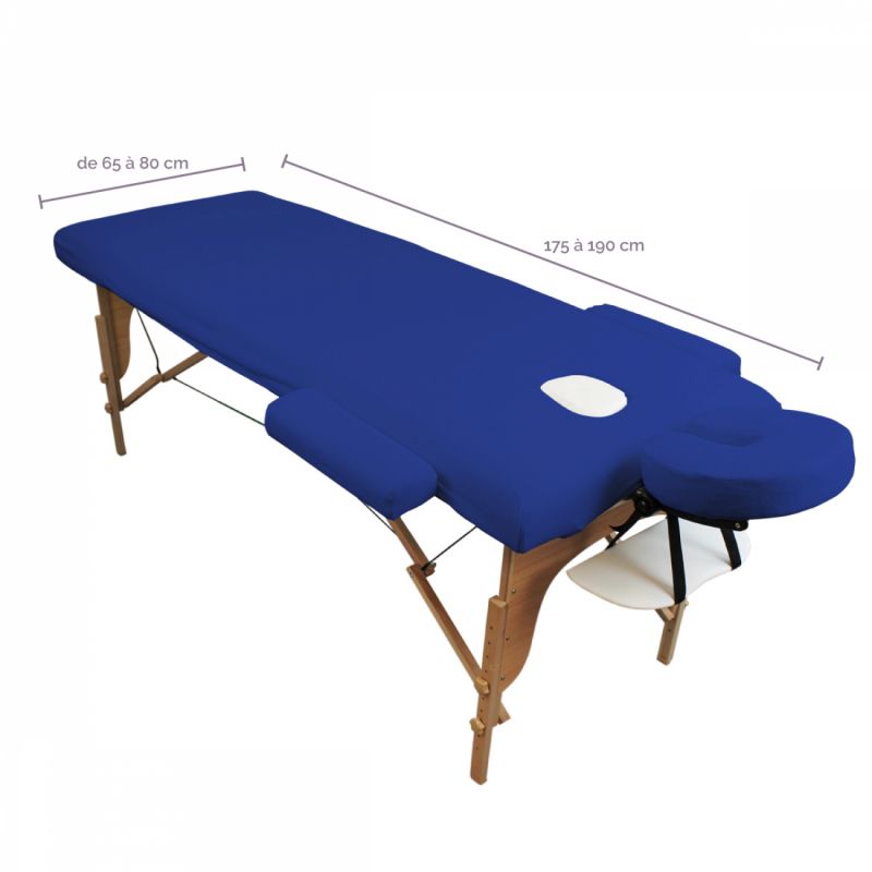 Kit complet de housses pour table de massage - Éponge - Bleu azur