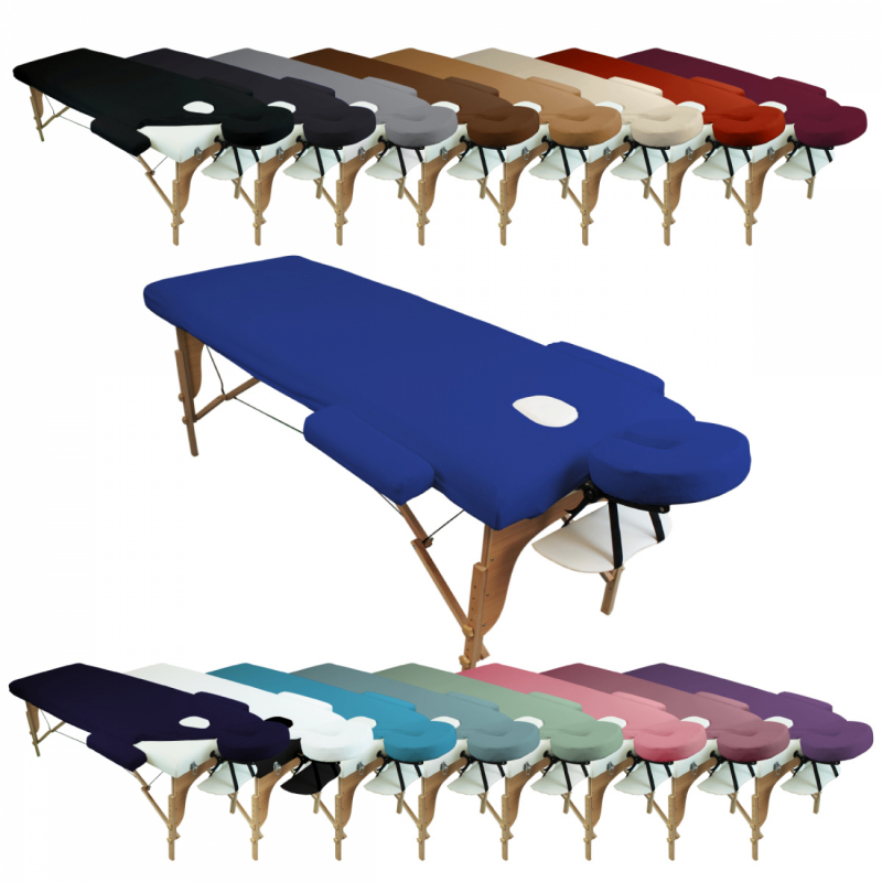Kit complet de housses pour table de massage - Éponge - Bleu azur