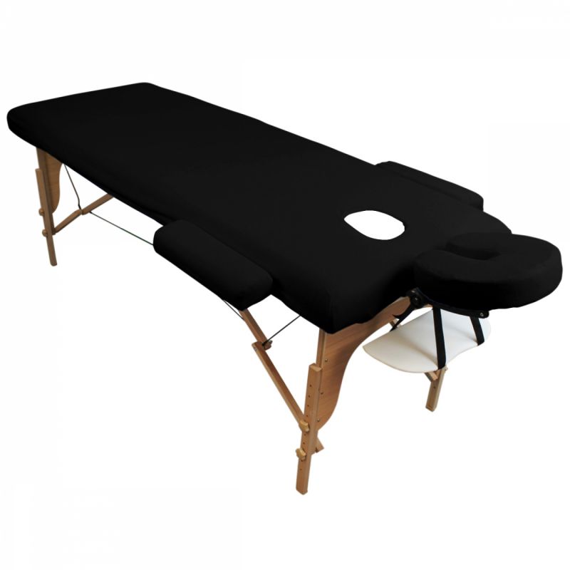 Kit complet de housses pour table de massage - Éponge - Noir