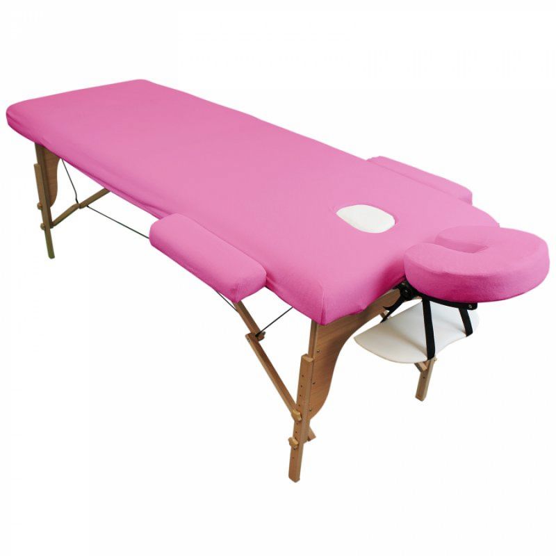 Kit complet de housses pour table de massage - Éponge - Rose