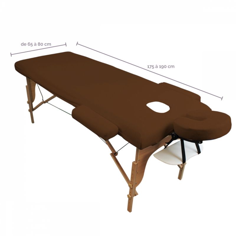 Kit complet de housses pour table de massage - Éponge - Marron foncé