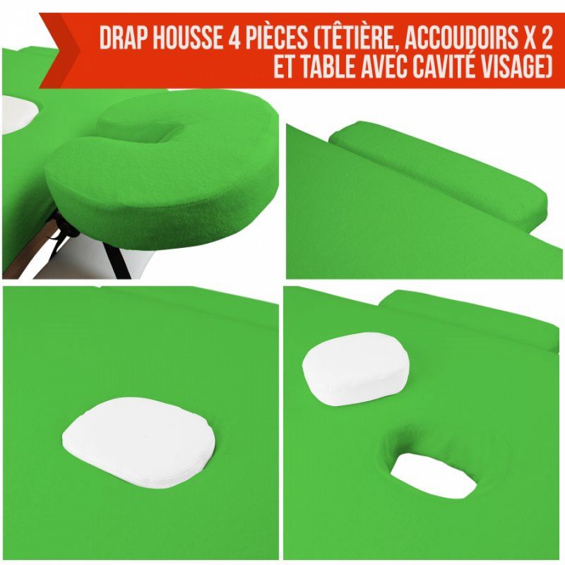 Kit complet de housses pour table de massage - Éponge - Vert