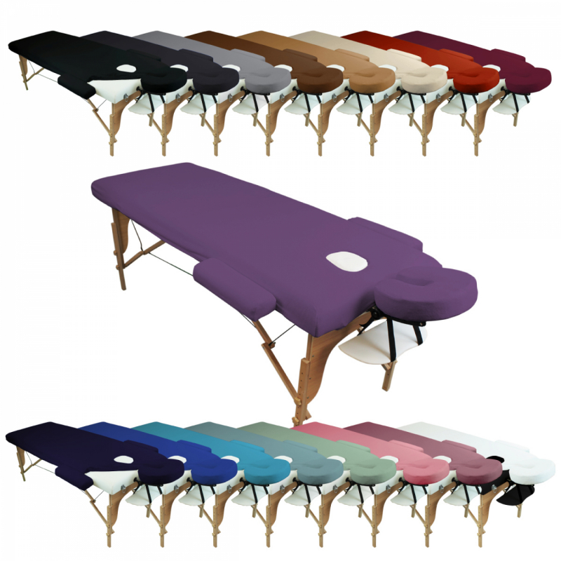 Kit complet de housses pour table de massage - Éponge - Violet