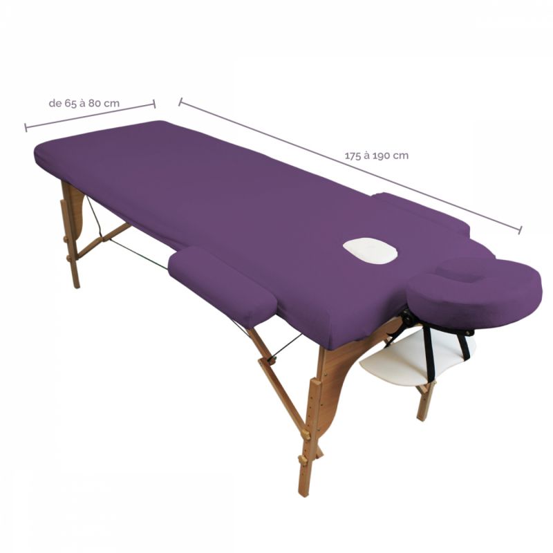 Kit complet de housses pour table de massage - Éponge - Violet