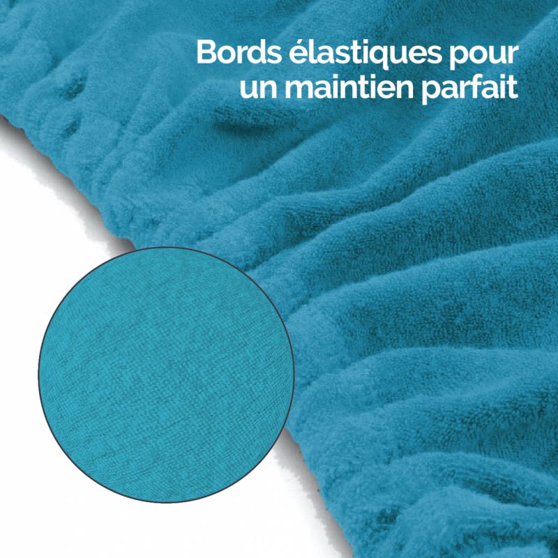 Kit complet de housses pour table de massage - Éponge - Bleu turquoise