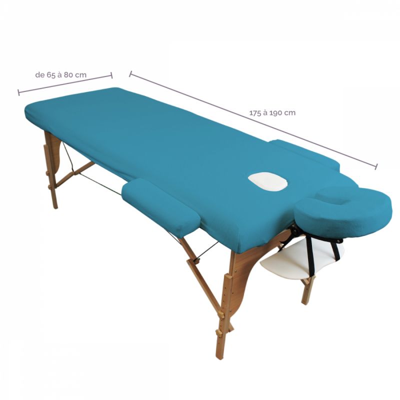 Kit complet de housses pour table de massage - Éponge - Bleu turquoise