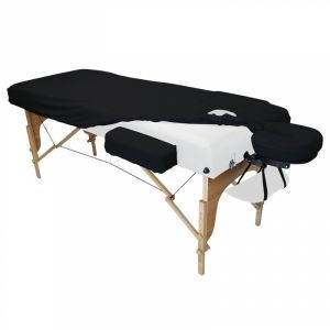 Drap-housse pour table de massage - Confort Plus - Éponge - Noir