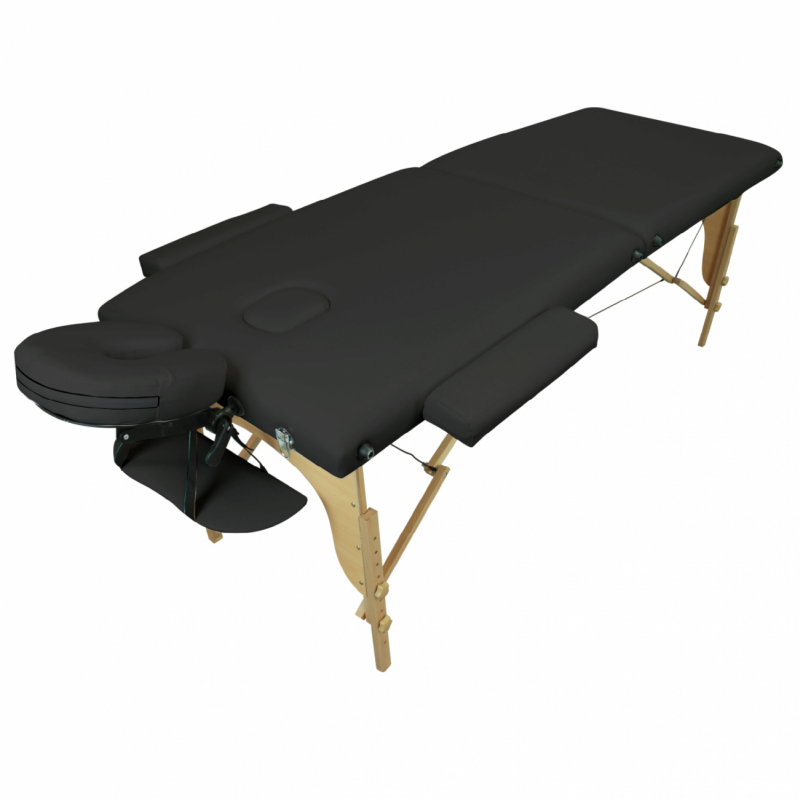 Table de massage bois - 2 Zones - Noir