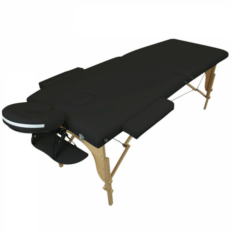 Table de massage bois - 2 Zones - Noir