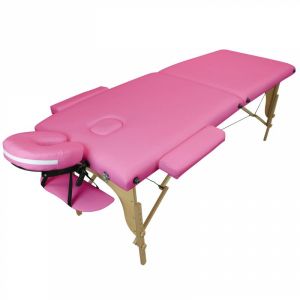 Table de massage bois - 2 Zones - Rose