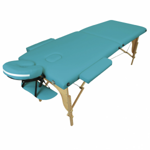 Table de massage bois - 2 Zones - Bleu turquoise
