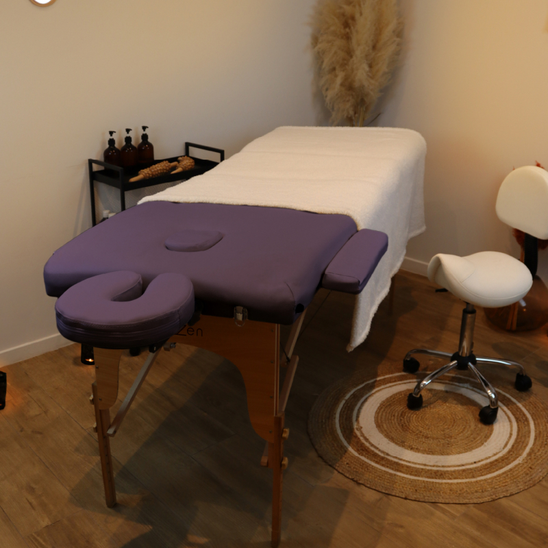 Table de massage bois - 2 Zones - Violet