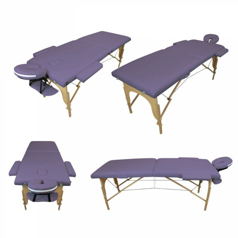Table de massage bois - 2 Zones - Violet