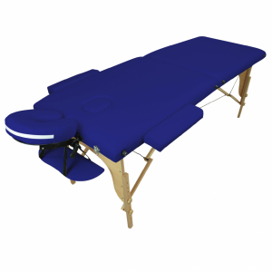 Table de massage bois - 2 Zones - Bleu azur