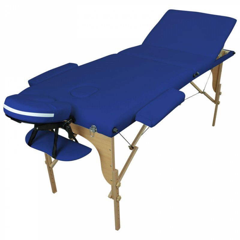 Table de massage bois - 3 Zones - Bleu azur