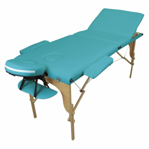 Table de massage bois - 3 Zones - Bleu turquoise