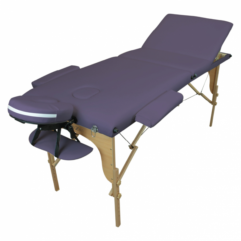 Table de massage bois - 3 Zones - Violet