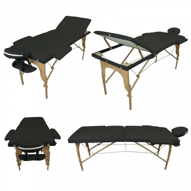 Table de massage bois - 3 Zones - Noir