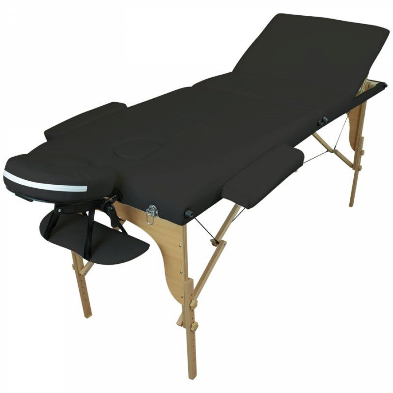Table de massage bois - 3 Zones - Noir