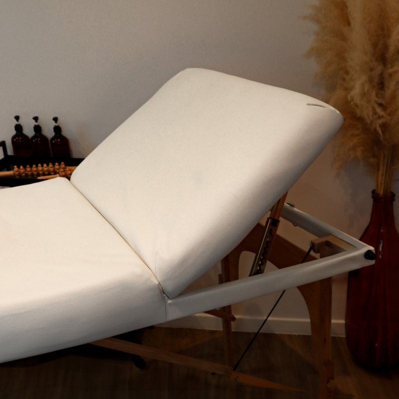 Table de massage bois - 3 Zones - Blanc