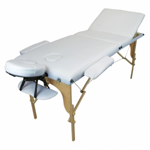 Table de massage bois - 3 Zones - Blanc