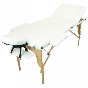 Table de massage bois - 3 Zones - Blanc