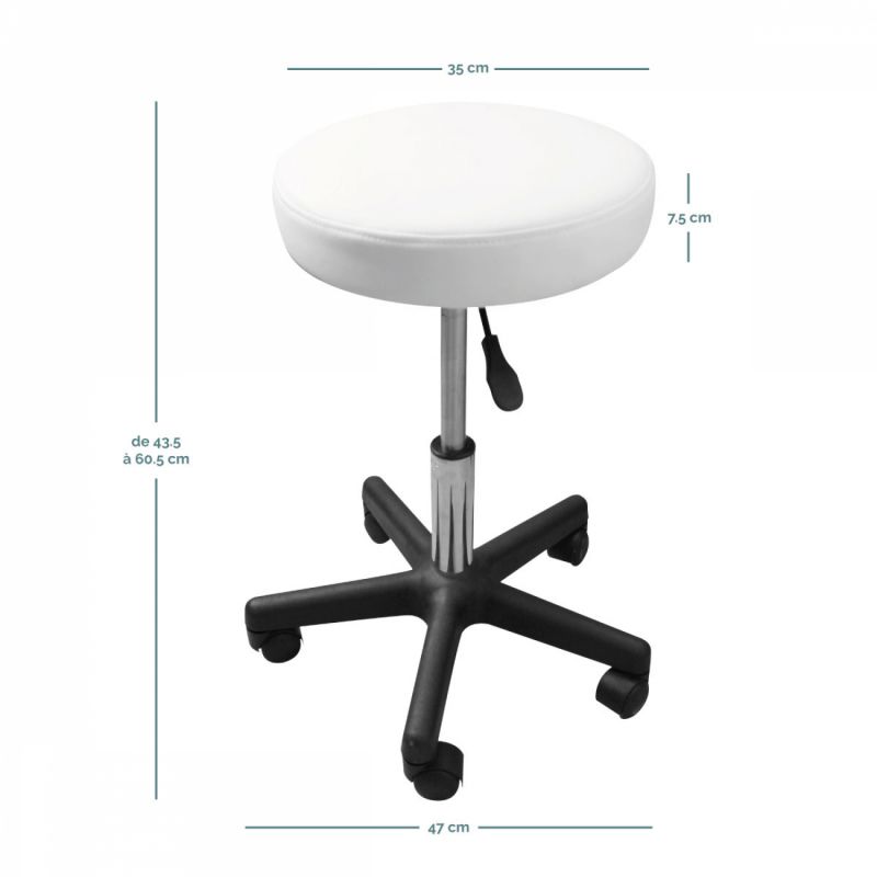 Tabouret réglable - Confort - Blanc