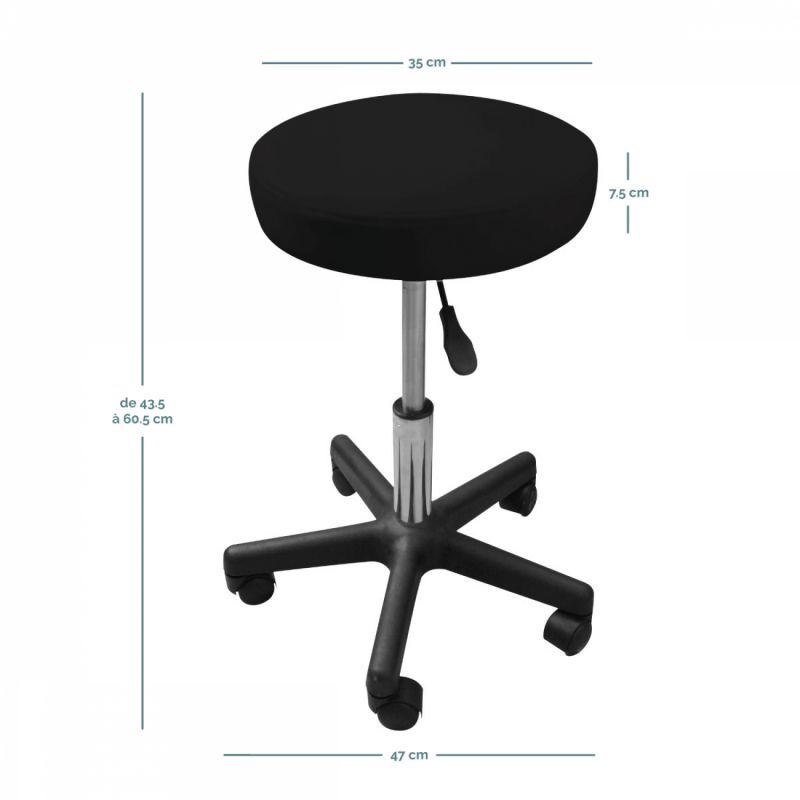 Tabouret réglable - Confort - Noir