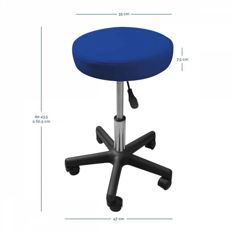 Tabouret réglable - Confort - Bleu azur