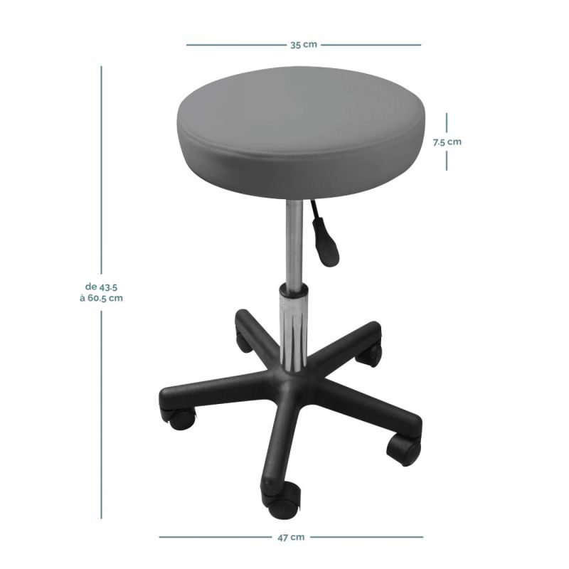 Tabouret réglable - Confort - Gris