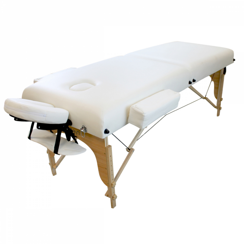 Table de massage bois confort plus - 2 Zones - Blanc