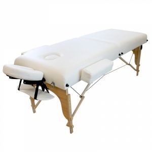 Table de massage bois confort plus - 2 Zones - Blanc