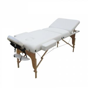 Table de massage bois confort plus - 3 Zones - Blanc