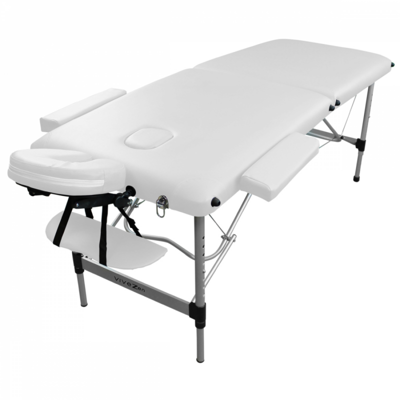 Table de massage aluminium - 2 Zones - Blanc