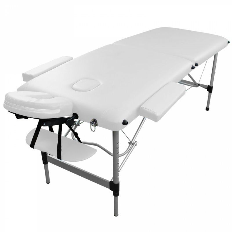 Table de massage aluminium - 2 Zones - Blanc