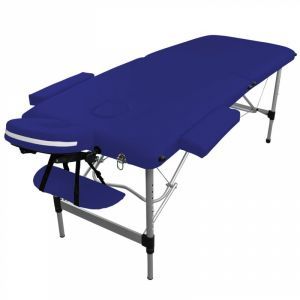 Table de massage aluminium - 2 Zones - Bleu azur