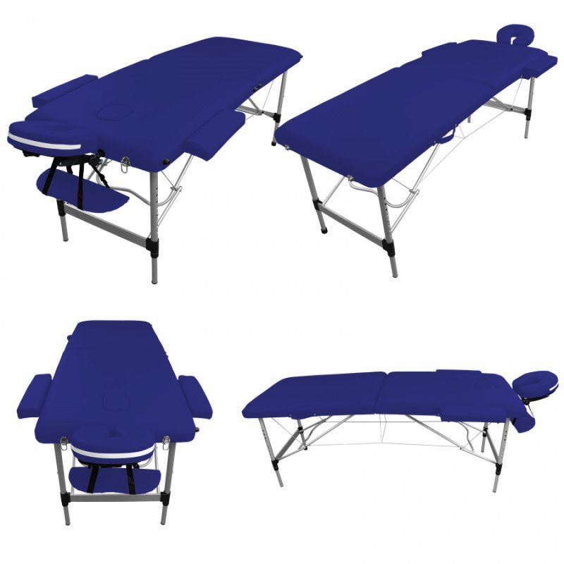 Table de massage aluminium - 2 Zones - Bleu azur