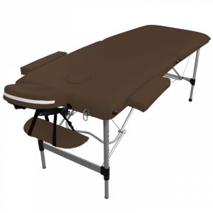 Table de massage aluminium - 2 Zones - Marron foncé