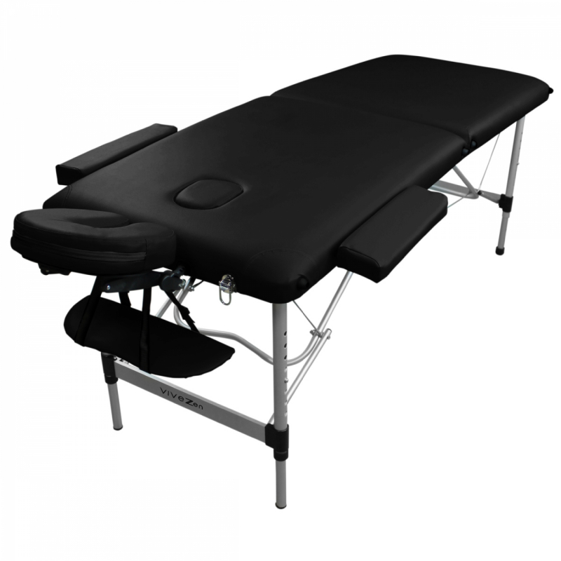 Table de massage aluminium - 2 Zones - Noir