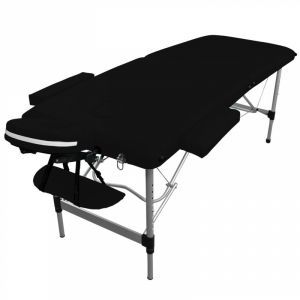 Table de massage aluminium - 2 Zones - Noir