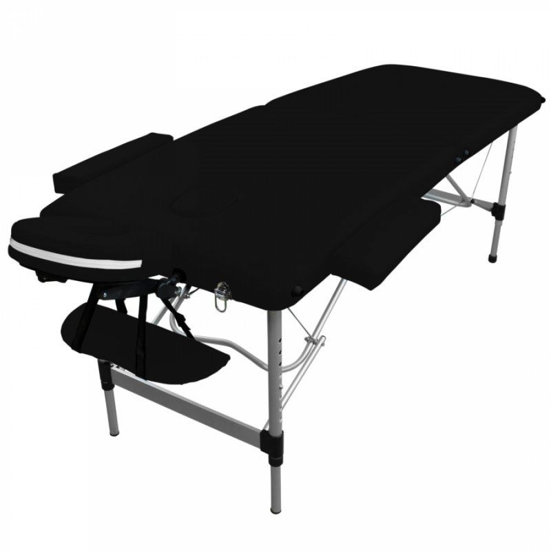 Table de massage aluminium - 2 Zones - Noir