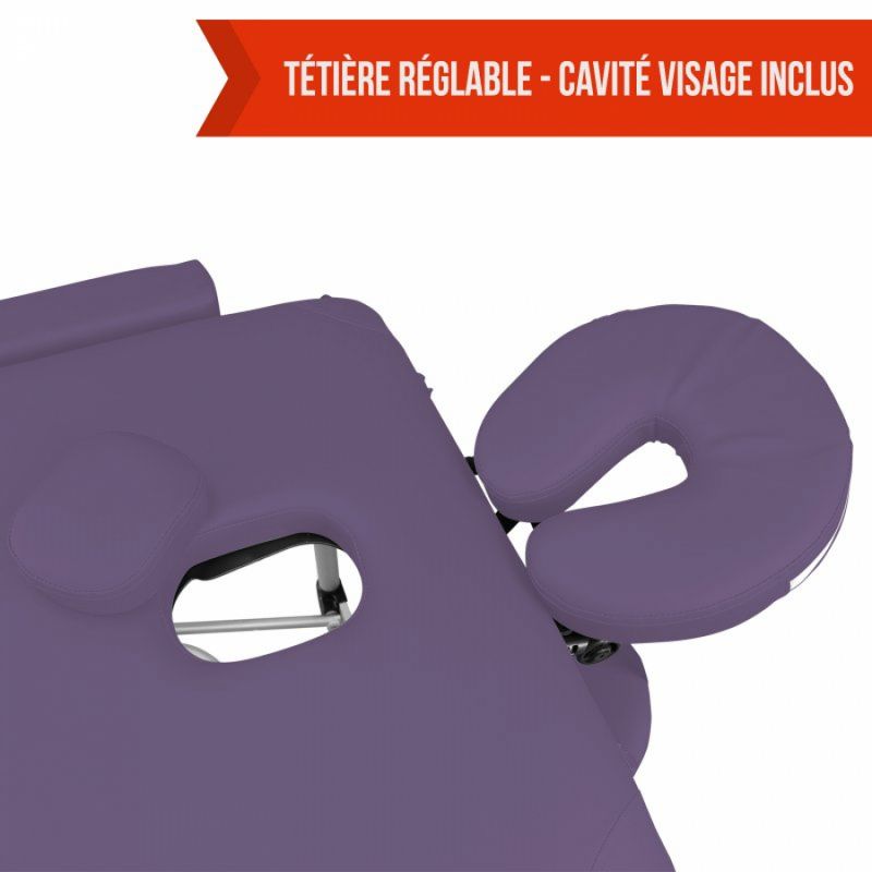 Table de massage aluminium - 2 Zones - Violet