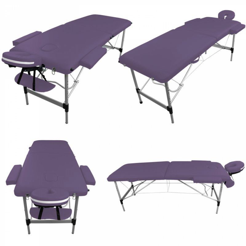 Table de massage aluminium - 2 Zones - Violet